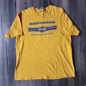 Harley Davidson Motorcycles Orlando Mens XL T-SHIRT Yellow Short Sleeve 2008